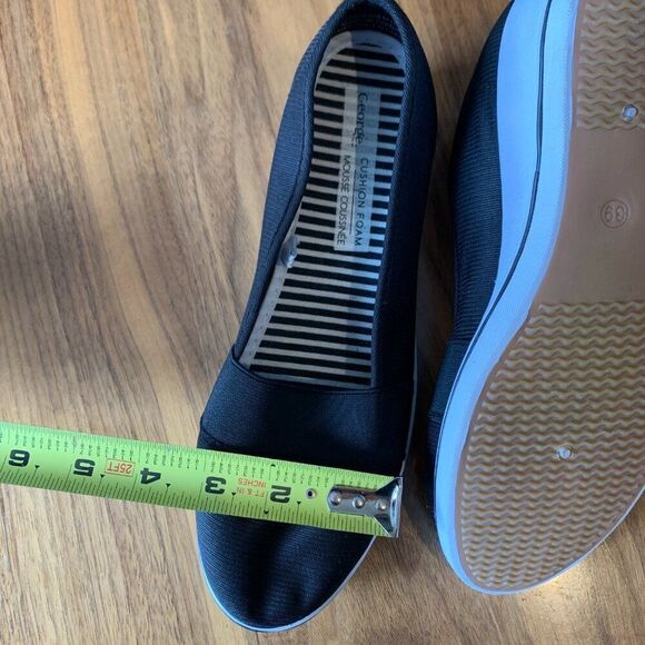 Shoe, new, sz 39, canvas deck shoe, walking, sneaker, slide on, wedge heel, - Picture 7 of 16